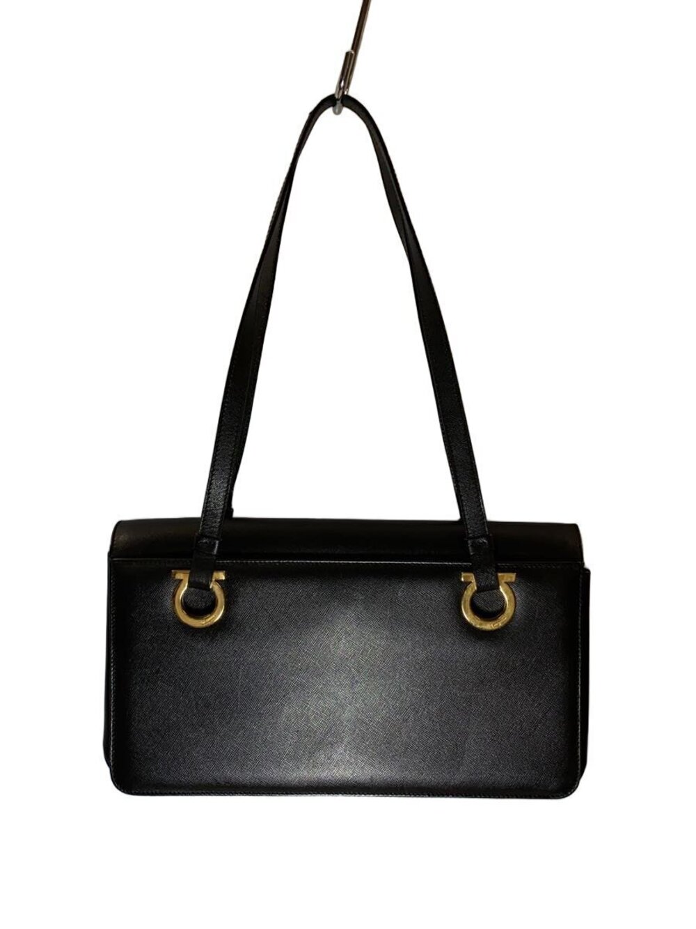 Salvatore Ferragamo Handbag Gancini Leather Black